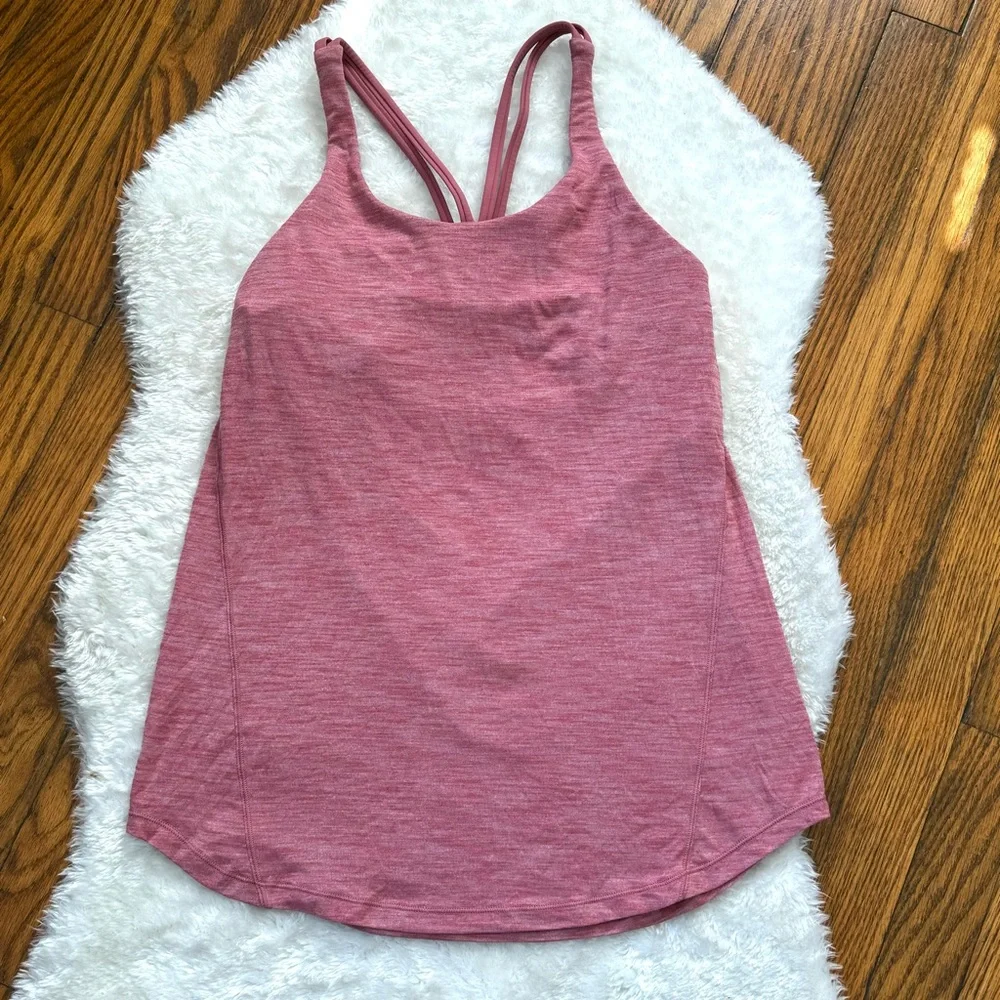 Lululemon Drapey Fit Movement to Movement 2 in 1 Sporty Tank in Cherry Sz 6 - Picture 4 of 12